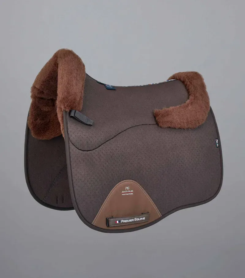 Premier Equine Close Contact Airtechnology Shockproof Wool Dressage Square in Brown/Brown