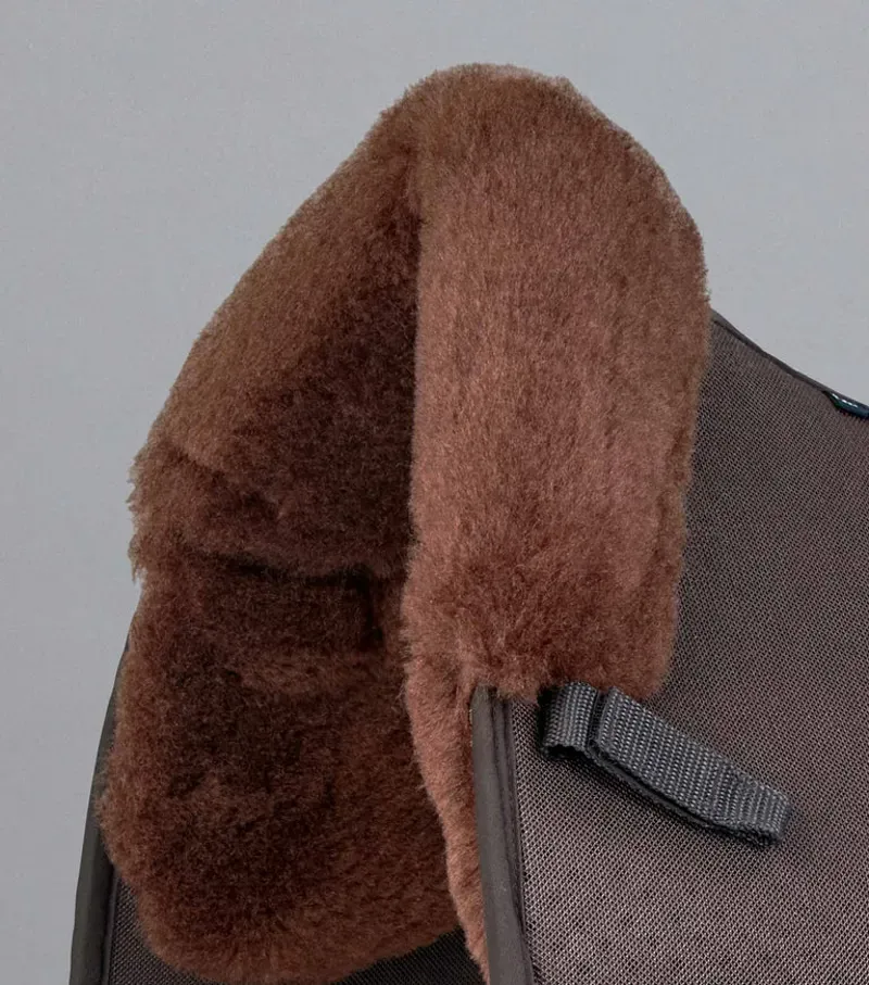 Premier Equine Close Contact Airtechnology Shockproof Wool Dressage Square in Brown/Brown-2