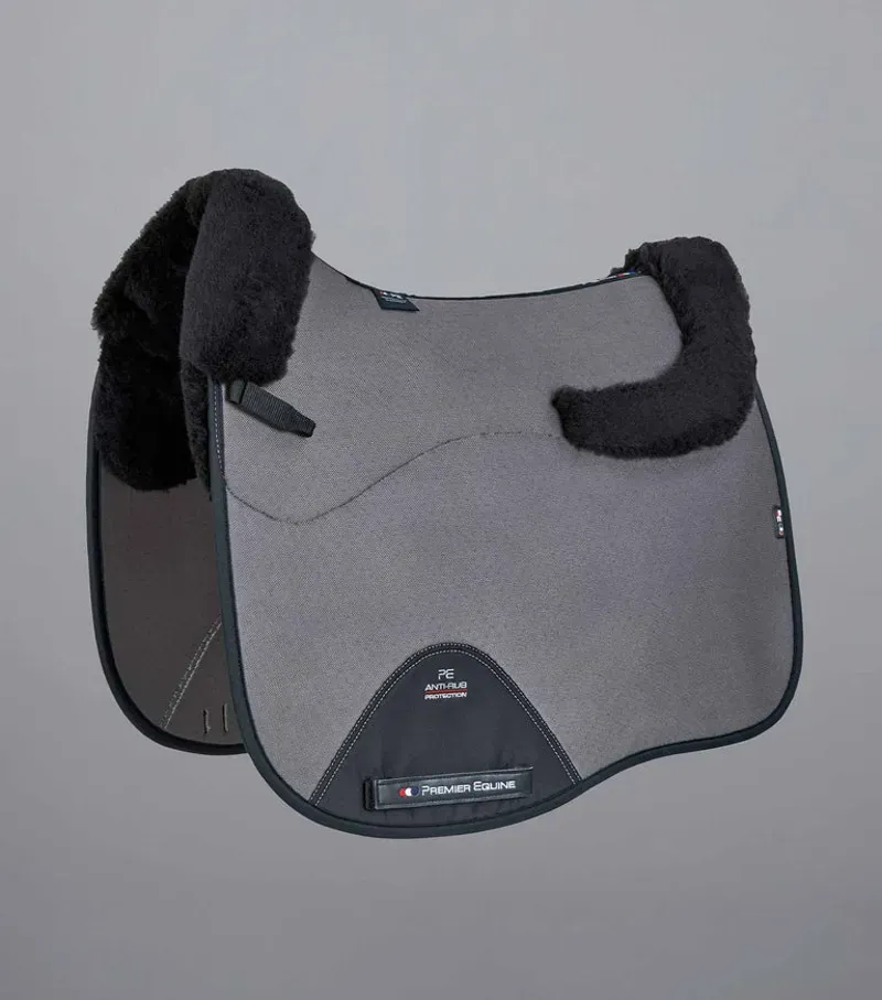 Premier Equine Close Contact Airtechnology Shockproof Wool Dressage Square in Grey/Black