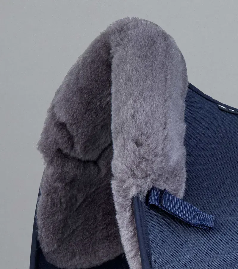 Premier Equine Close Contact Airtechnology Shockproof Wool Dressage Square in Navy/Grey-2