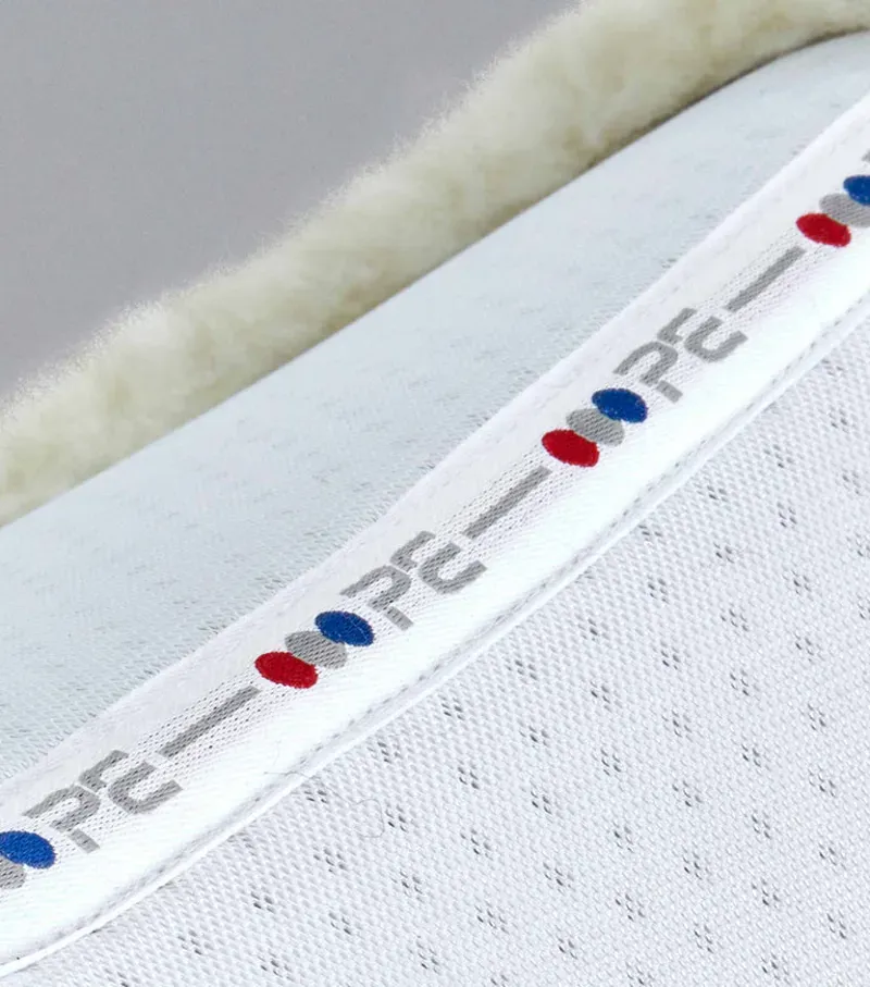 Premier Equine Close Contact Airtechnology Shockproof Wool Dressage Square in White/Natural-4