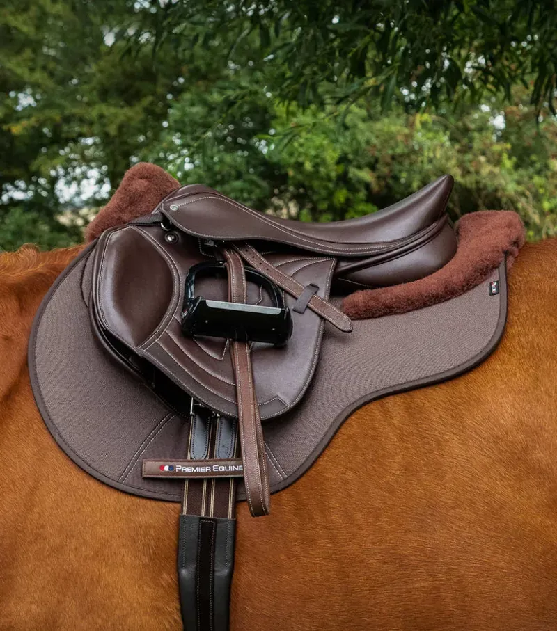 Premier Equine Close Contact Airtechnology Shockproof Wool GP/Jump Square in Brown/Brown-1
