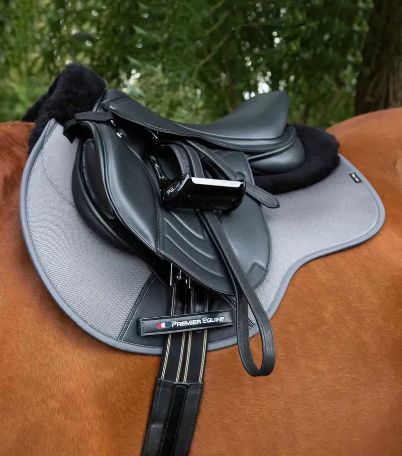 Premier Equine Close Contact Airtechnology Shockproof Wool GP/Jump Square in Grey/Black-1