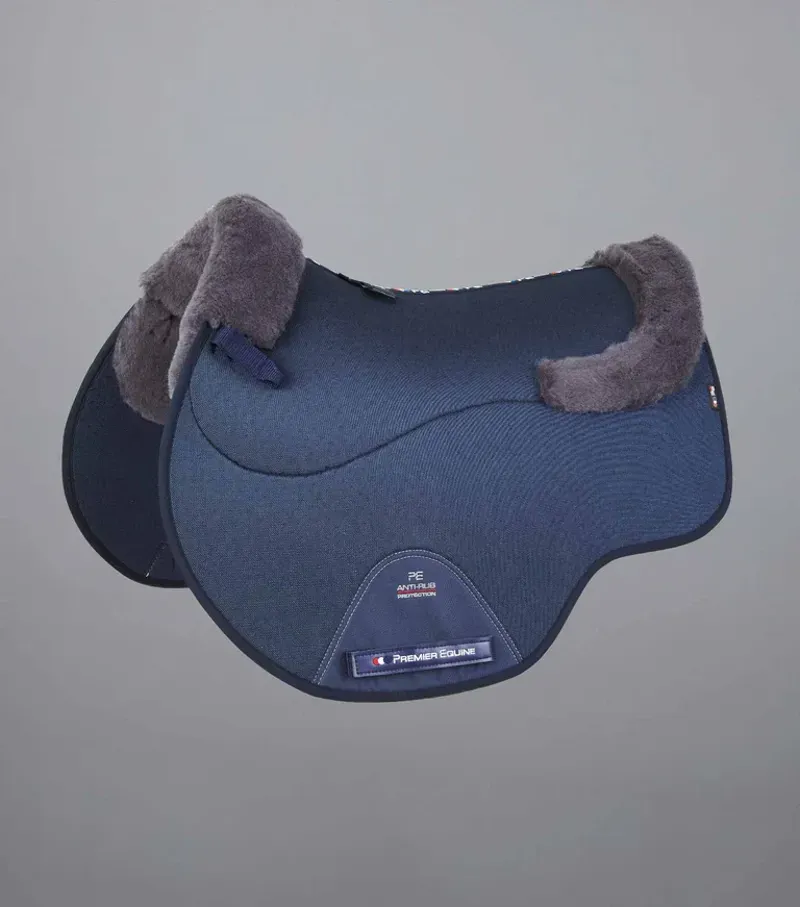 Premier Equine Close Contact Airtechnology Shockproof Wool GP/Jump Square in Navy/Grey