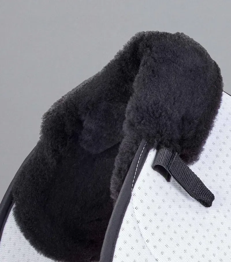 Premier Equine Close Contact Airtechnology Shockproof Wool GP/Jump Square in White/Black-2