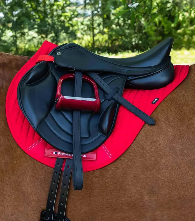 Premier Equine Bordeaux Synthetic Monoflap Cross Country Saddle in Black-1