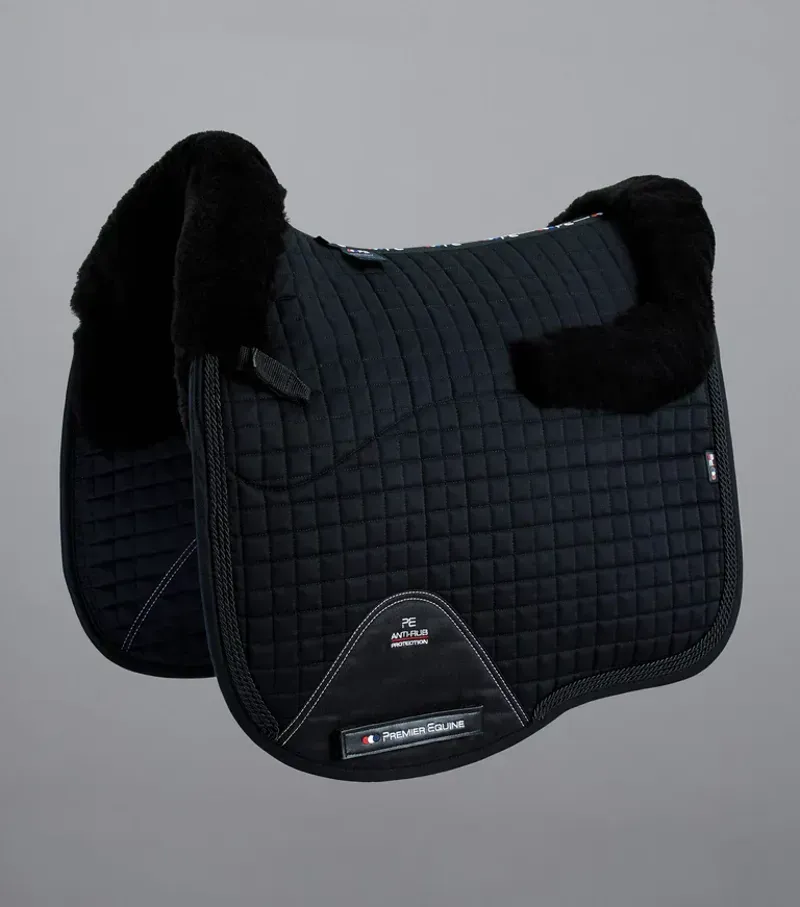 Premier Equine Close Contact Merino Wool European Dressage Square in Black/Black