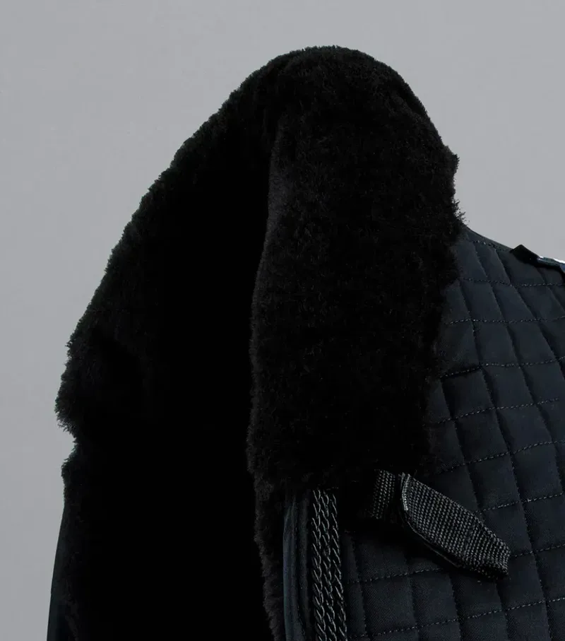 Premier Equine Close Contact Merino Wool European Dressage Square in Black/Black-1