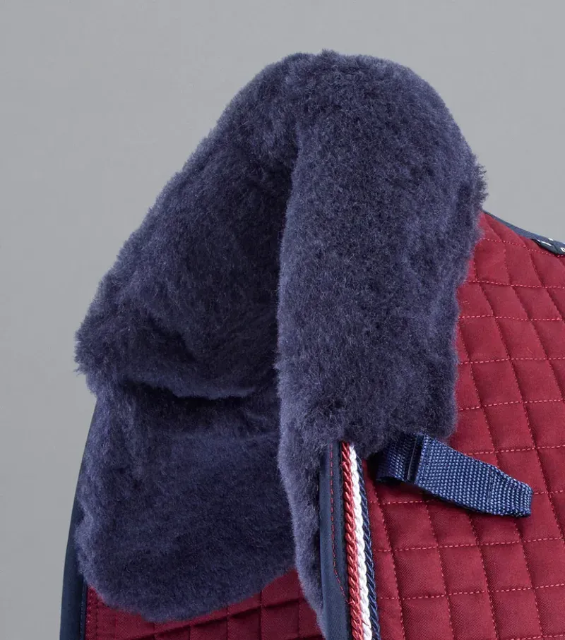 Premier Equine Close Contact Merino Wool European Dressage Square in Burgundy/Navy-1