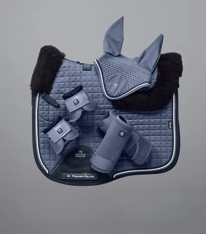 Premier Equine Close Contact Merino Wool European Dressage Square in Grey/Black-3