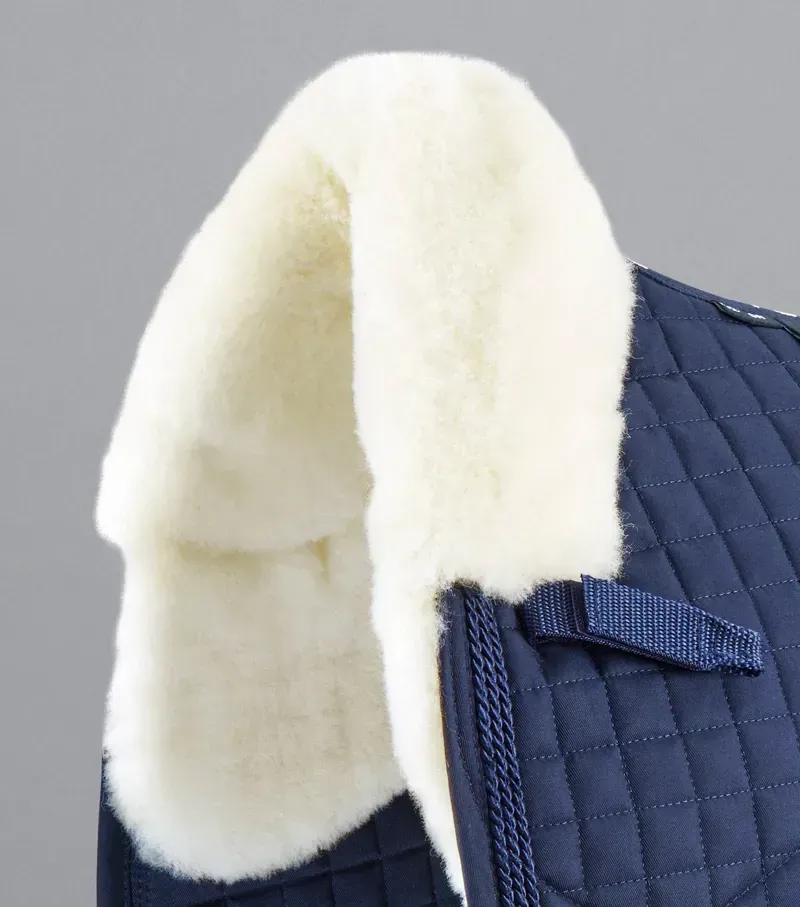 Premier Equine Close Contact Merino Wool European Dressage Square in Navy/Natural-2