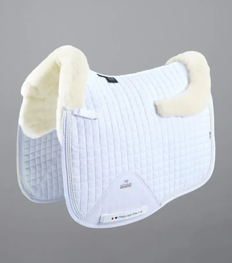 Premier Equine Close Contact Merino Wool European Dressage Square in White/Natural