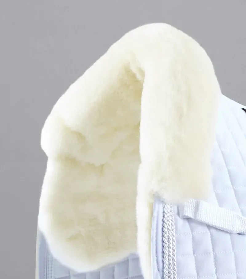 Premier Equine Close Contact Merino Wool European Dressage Square in White/Natural-2