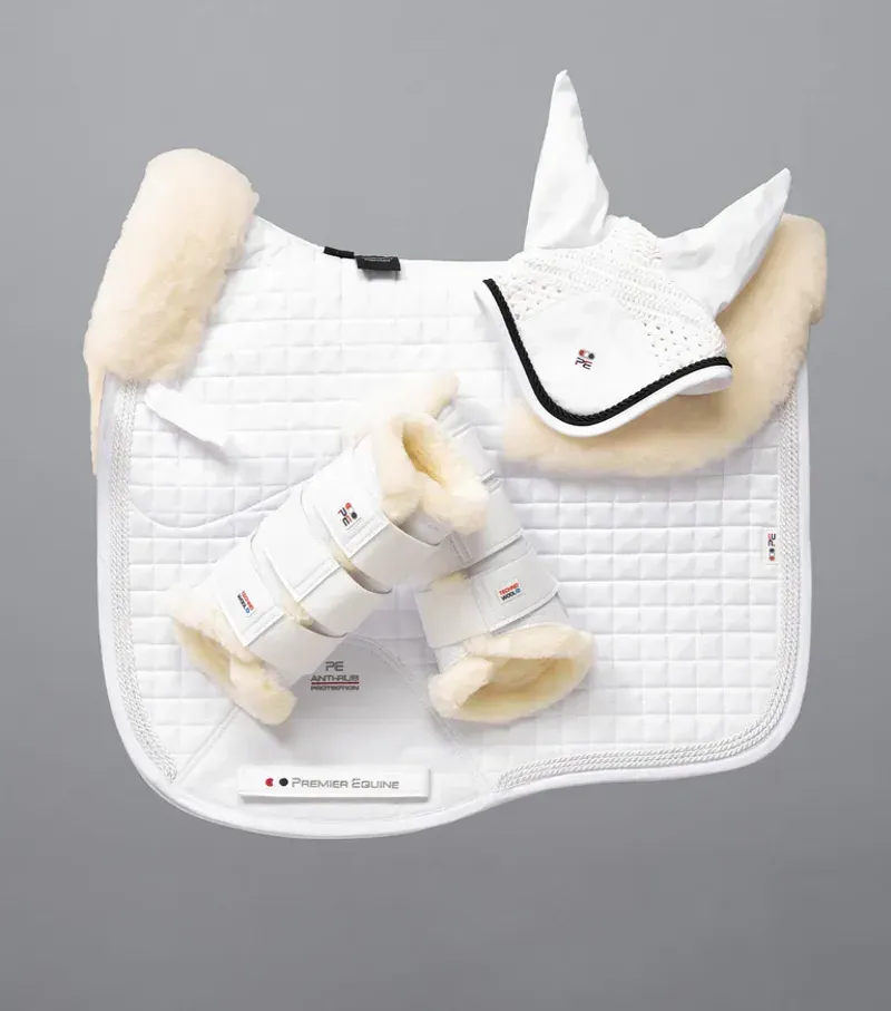 Premier Equine Close Contact Merino Wool European Dressage Square in White/Natural-1