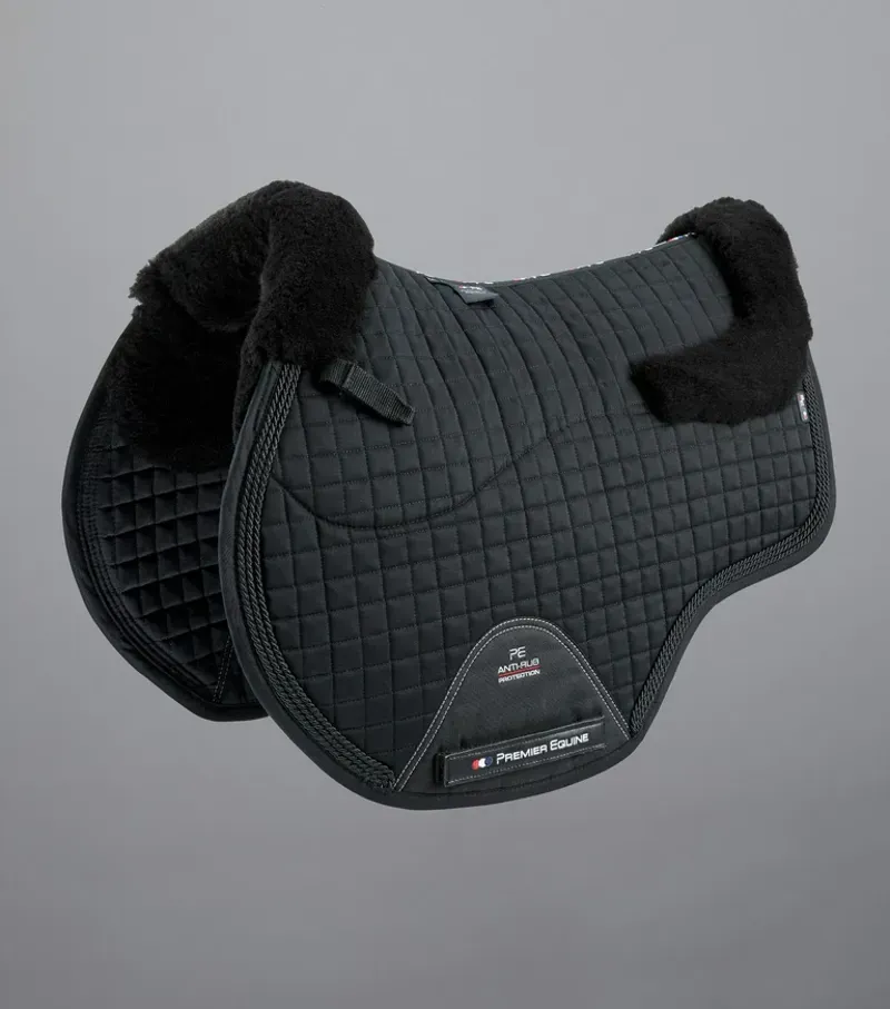Premier Equine Close Contact Merino Wool European GP/Jump Square in Black/Black