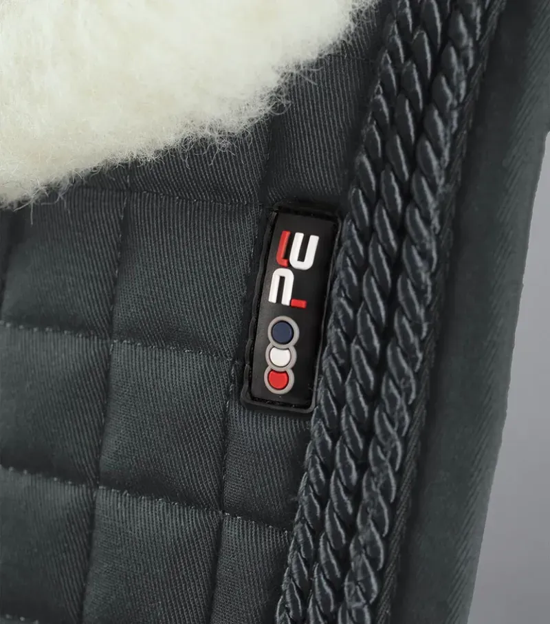 Premier Equine Close Contact Merino Wool European GP/Jump Square in Black/Natural-3