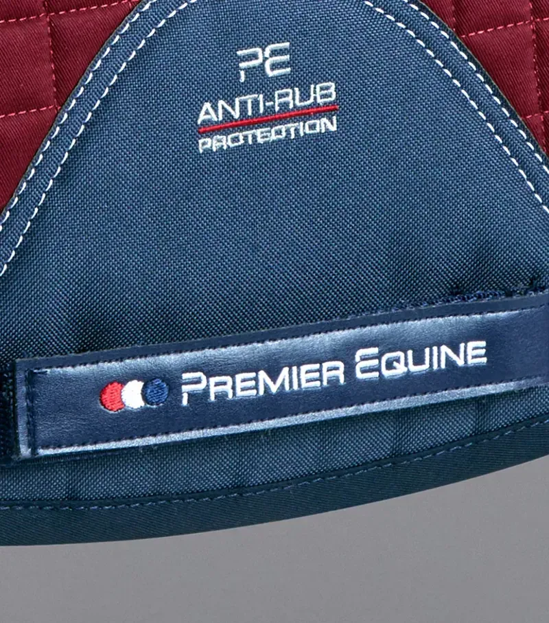 Premier Equine Close Contact Merino Wool European GP/Jump Square in Burgundy/Navy-4