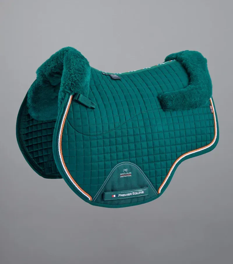 Premier Equine Close Contact Merino Wool European GP/Jump Square in Green/Green