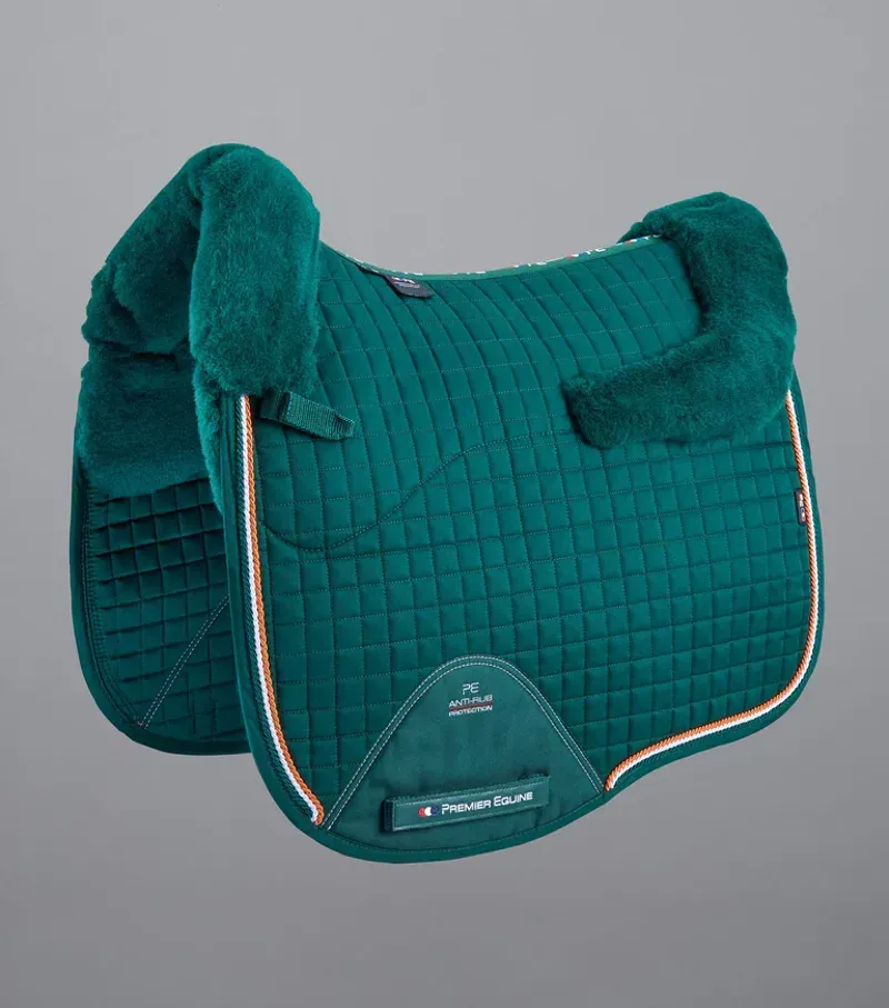 Premier Equine Close Contact Merino Wool European Dressage Square in Green/Green