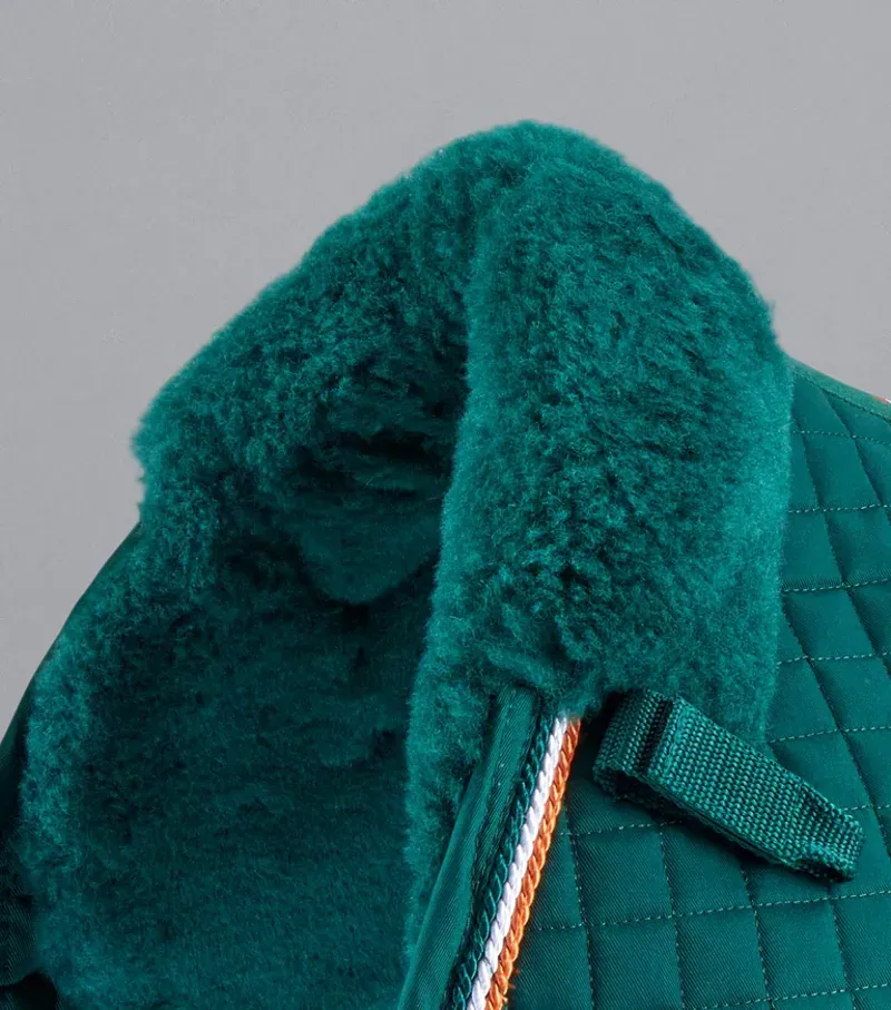 Premier Equine Close Contact Merino Wool European GP/Jump Square in Green/Green-2