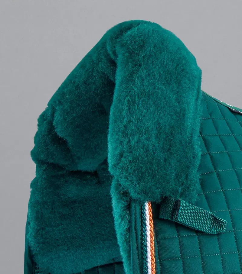 Premier Equine Close Contact Merino Wool European Dressage Square in Green/Green-1