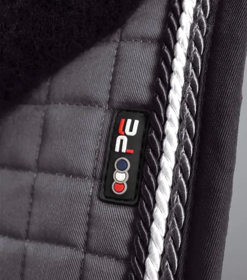 Premier Equine Close Contact Merino Wool European GP/Jump Square in Grey/Black-3