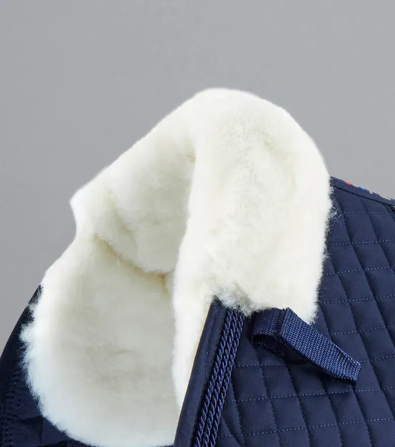 Premier Equine Close Contact Merino Wool European GP/Jump Square in Navy/Natural-2