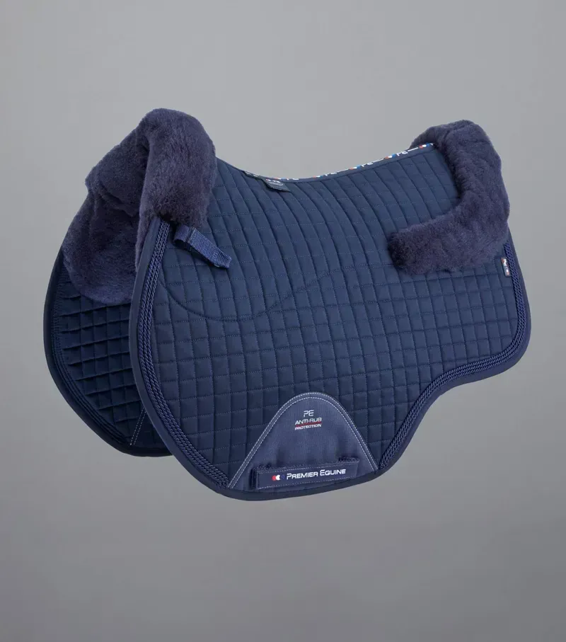 Premier Equine Close Contact Merino Wool European GP/Jump Square in Navy/Navy