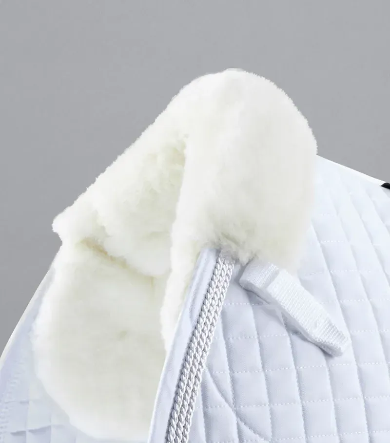 Premier Equine Close Contact Merino Wool European GP/Jump Square in White/Natural-2