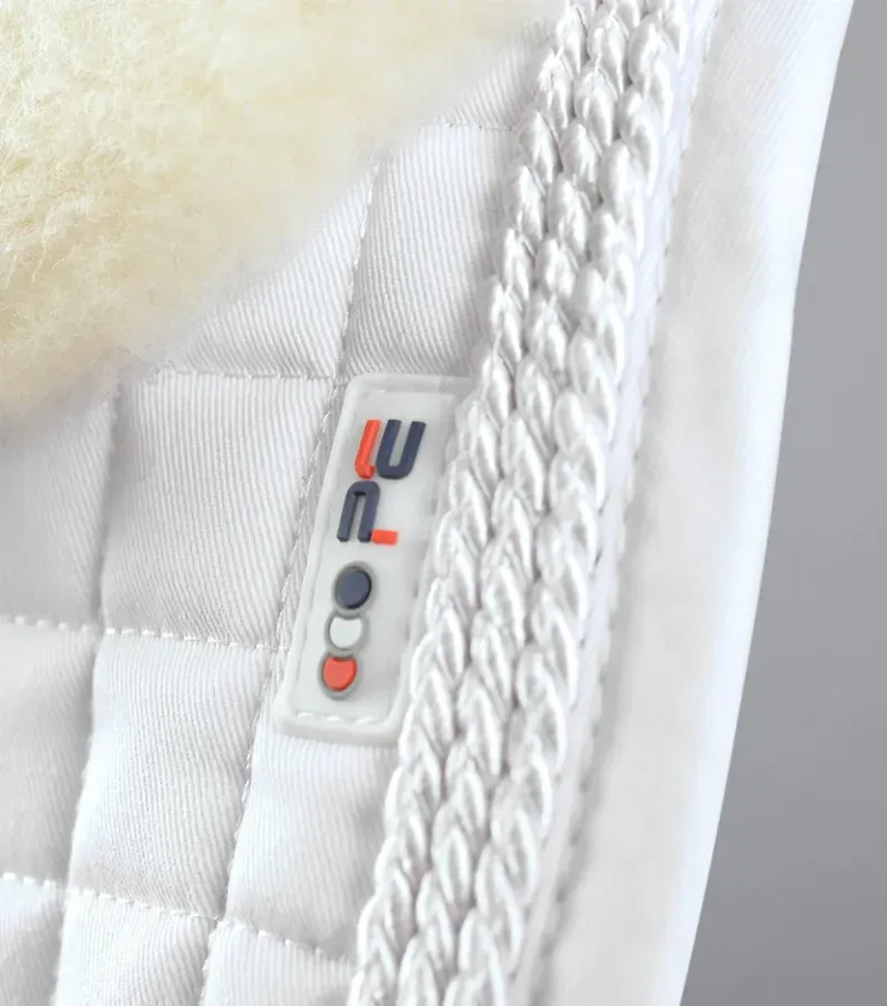 Premier Equine Pony Close Contact Merino Wool Half Lined European GP/Jump Square in White/Natural-1