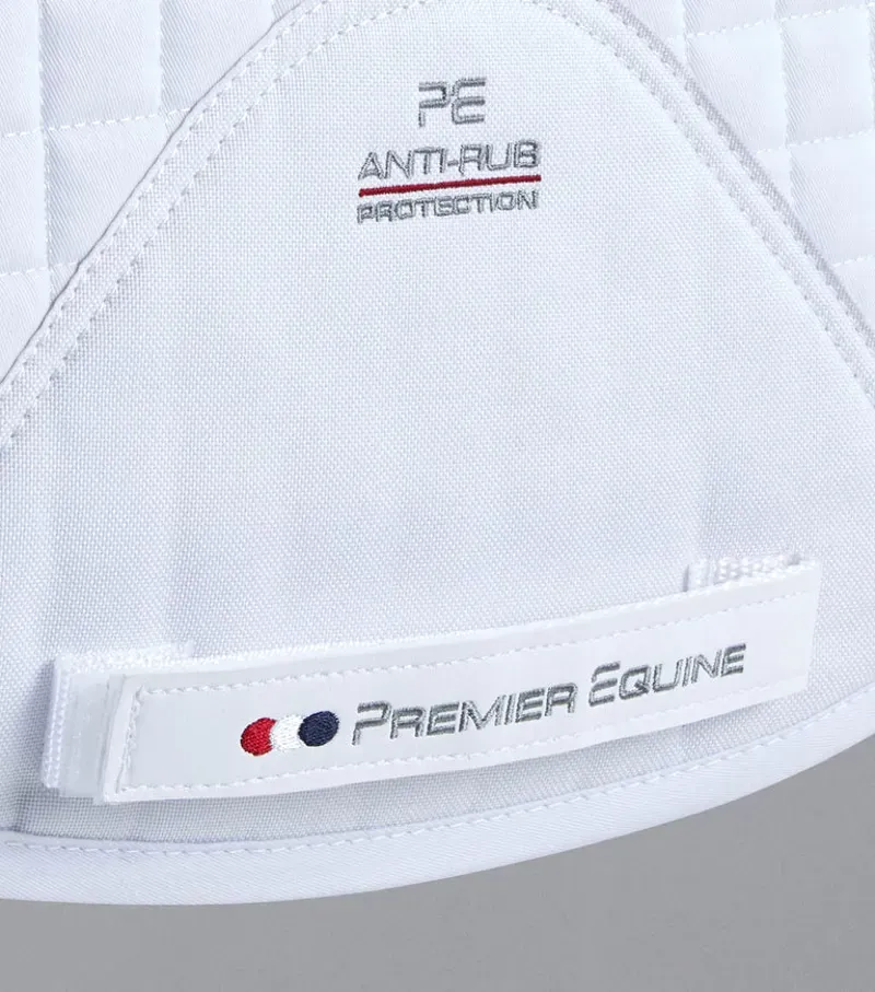 Premier Equine Pony Close Contact Merino Wool Half Lined European GP/Jump Square in White/Natural-4