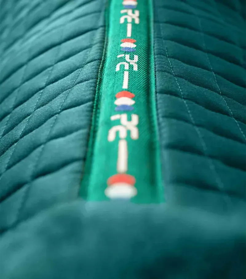 Premier Equine Close Contact Merino Wool European Dressage Square in Green/Green-3