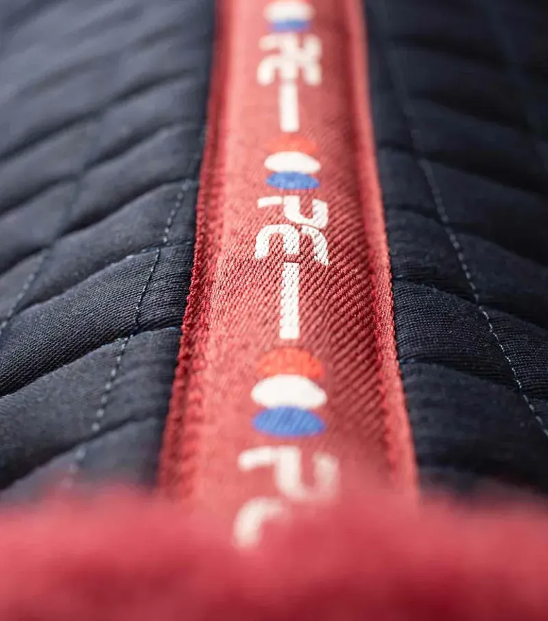 Premier Equine Close Contact Merino Wool European GP/Jump Square in Navy/Burgundy-5