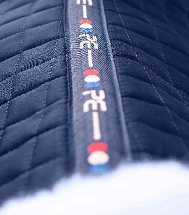 Premier Equine Close Contact Merino Wool European GP/Jump Square in Navy/Natural-5