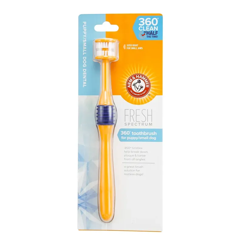 Arm and Hammer Fresh 360 Degree Toothbrush For dogs in Yellow