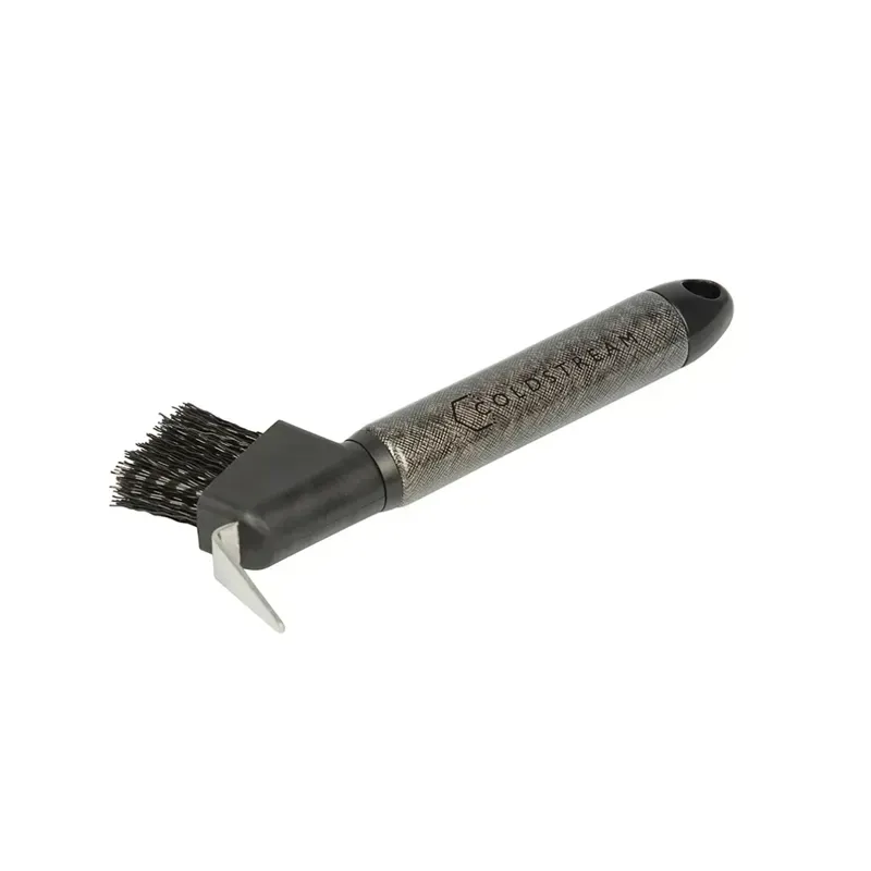 Coldstream 19 cm Shine Hoof Pick Brush in Black/Silver