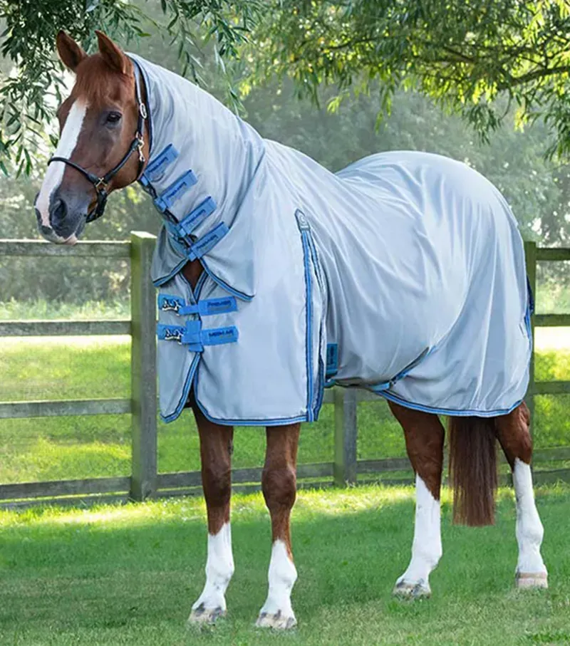 Premier Equine Combo Mesh Air Fly Rug With Surcingles in Blue