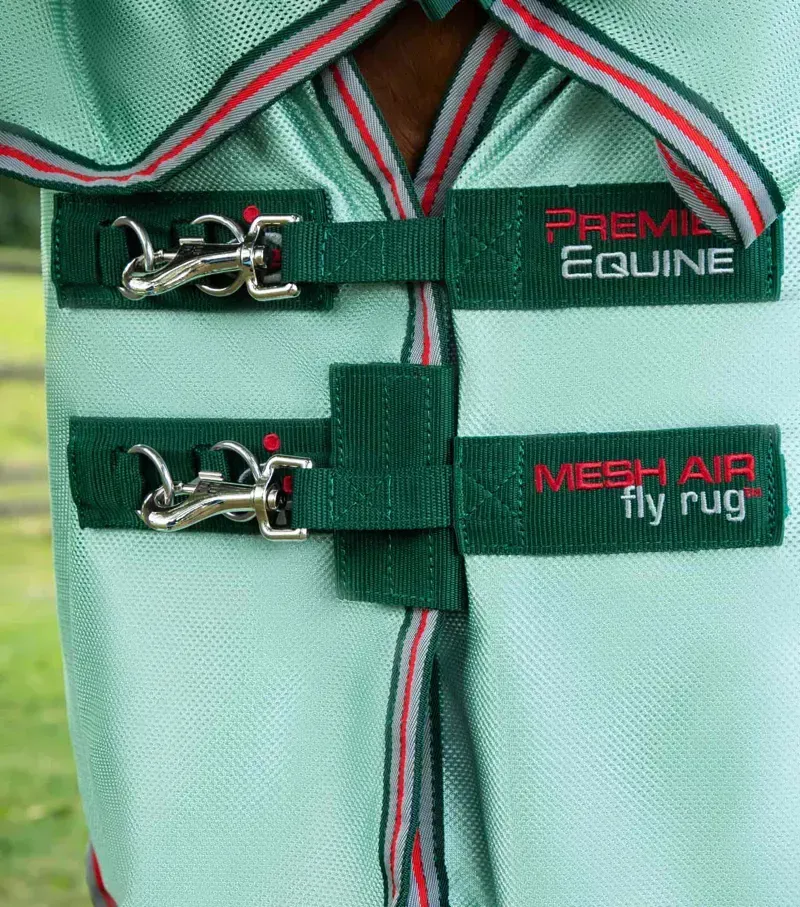 Premier Equine Combo Mesh Air Fly Rug With Surcingles in Mint Green-2