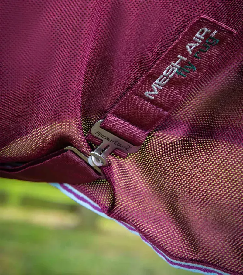 Premier Equine Combo Mesh Air Fly Rug With Surcingles in Wine-4