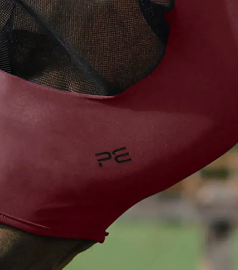 Premier Equine Comfort Tech Lycra Fly Mask in Wine-1