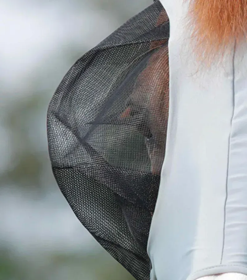 Premier Equine Comfort Tech Lycra Fly Mask Xtra in Grey-2