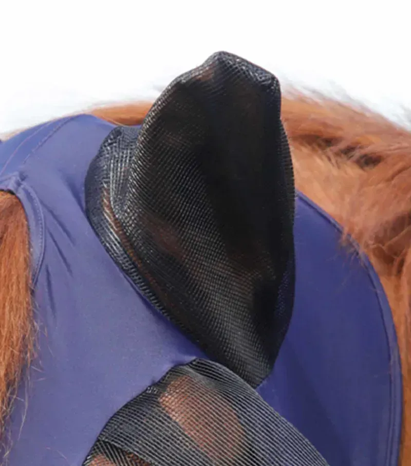 Premier Equine Comfort Tech Lycra Fly Mask Xtra in Navy-1