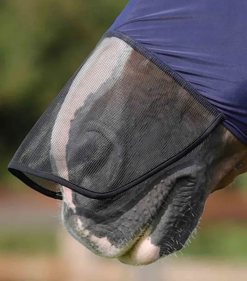Premier Equine Comfort Tech Lycra Fly Mask Xtra in Navy-3