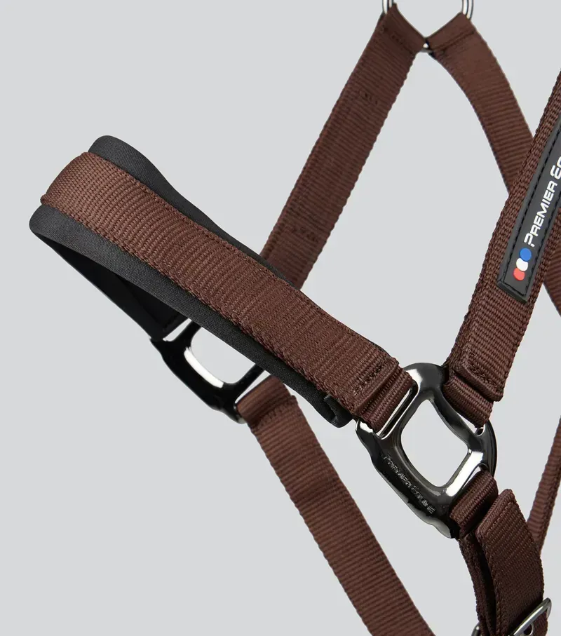 Premier Equine Corda Padded Head Collar With Lead Rope in Brown-4
