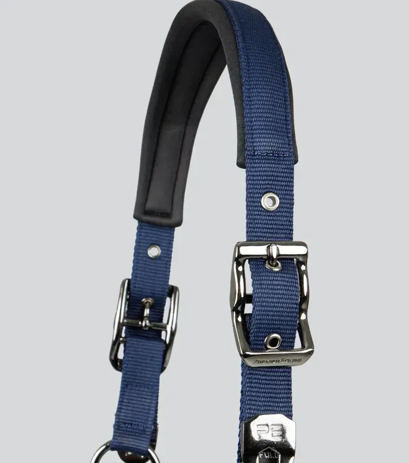 Premier Equine Corda Padded Head Collar With Lead Rope in Navy-2