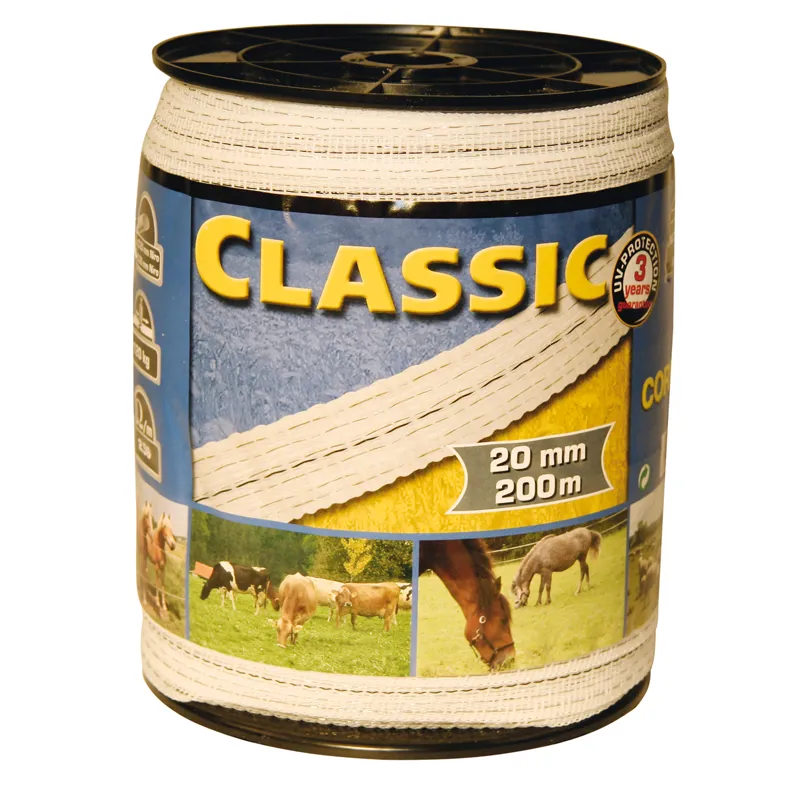Corral 200mx20mm Classic Fencing Tape in White