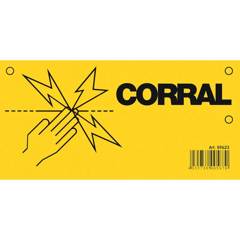 Corral Electric Fence Warning Sign in Yellow