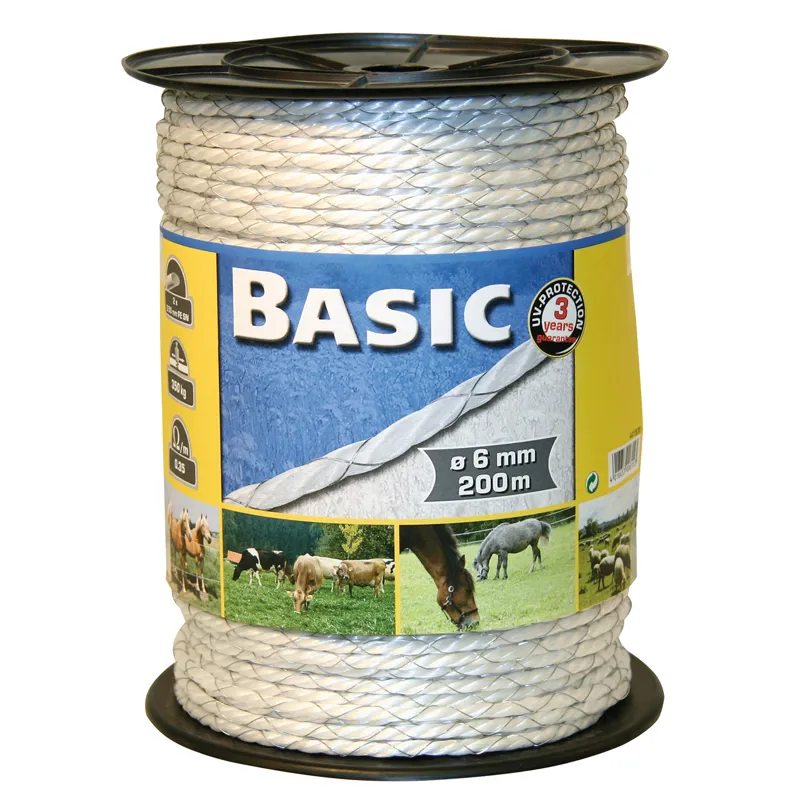 Corral 200m Basic Fencing Rope w/Copper Wires in White