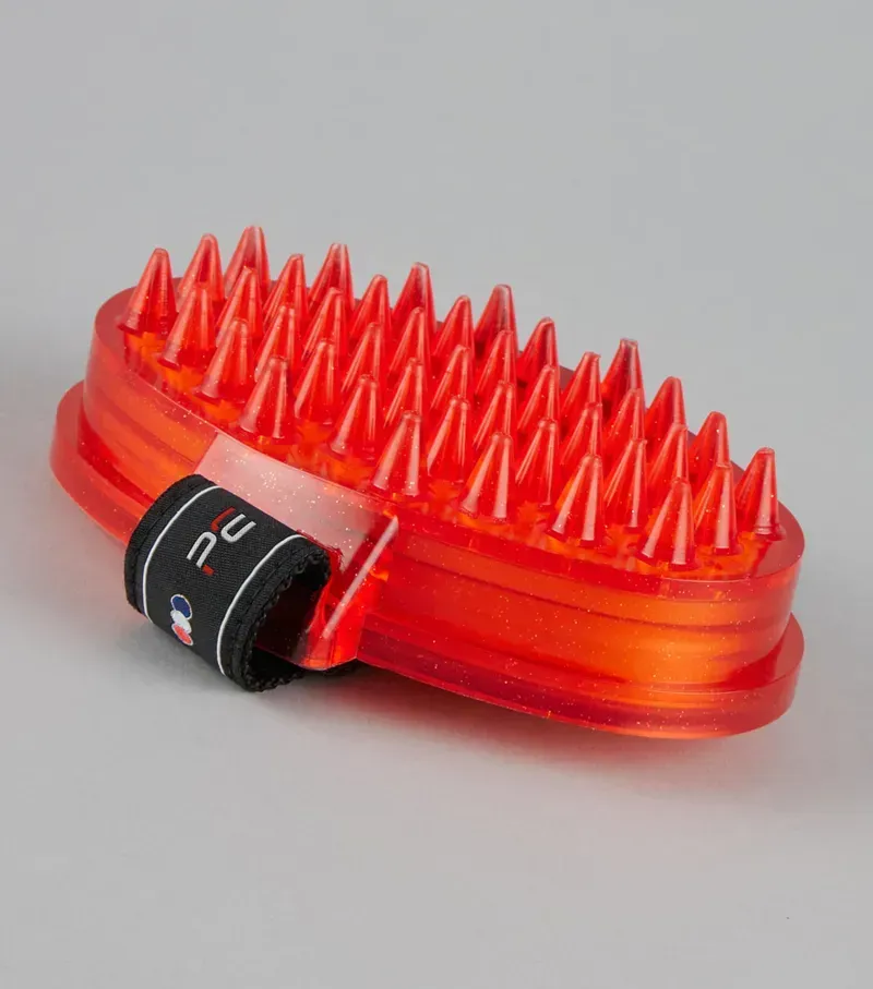 Premier Equine Curry Comb With Integrated Sponge in Black Red-2