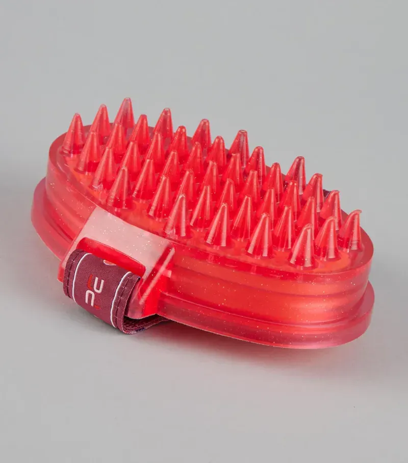 Premier Equine Curry Comb With Integrated Sponge in Wine Fuchsia-2